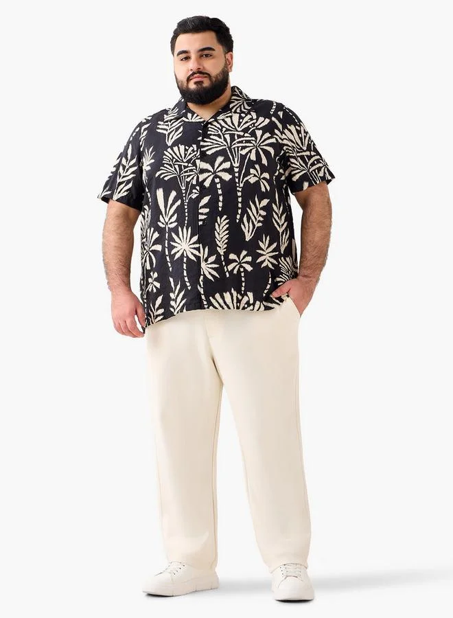 Maxim Men Camp Collar Printed Short Sleeve Shirt